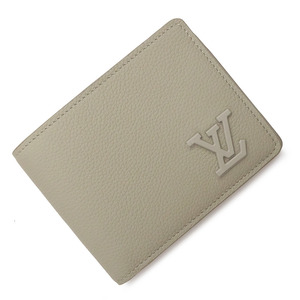 （新品・未使用品）ルイ ヴィトン LOUIS VUITTON ポルトフォイユ ミュルティプル 二つ折り財布 札入れ カウハイドレザー セージ M82274