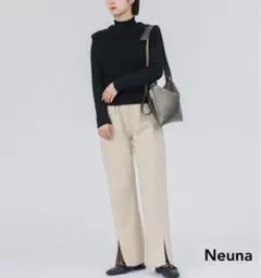 ヌナ Neuna スリット 厚手カットソーパンツ ベージュ カジュアルパンツ M