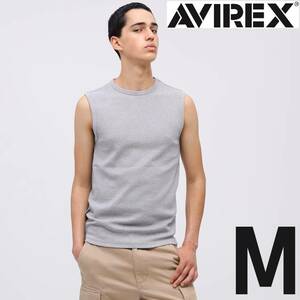 AVIREX デイリー ノースリーブ シャツ グレー Mサイズ / DAILY NO SLEEVE SHIRT アヴィレックス