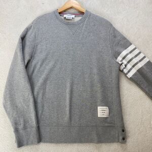 【極美品・最高峰】 THOM BROWNE トムブラウン メンズ クルーネック スウェット トレーナー 4bar サイズ5 XL 希少サイズ グレー