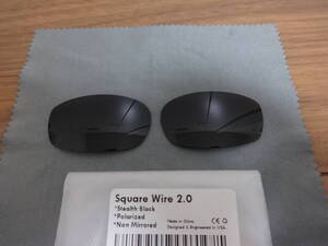 ★オークリー SQUARE WIRE 2.0/スクエアワイヤー2.0用 カスタム偏光レンズ BLACK Color Polarized 新品 