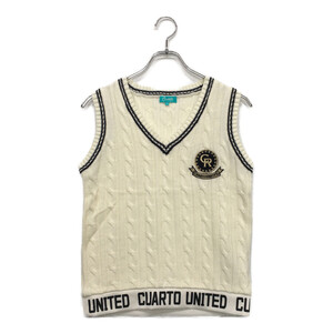 coco 中古 クアルトユナイテッド CUARTO UNITED レディース ベスト S 白 ホワイト Vネックニット レターパックプラス発送可 87823