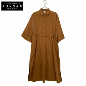 美品/国内正規 Max Mara マックスマーラ 24112210226 コットンｘシルク エウラリア ドレス/ ワンピース J:42 ブラウン レディース