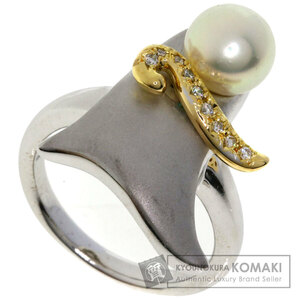 TASAKI タサキ パール 真珠 ダイヤモンド リング・指輪 K18ホワイトゴールド レディース 中古