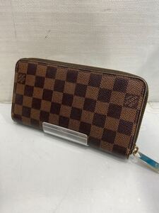 【LOUIS VUITTON ルイヴィトン】 N41661 ジッピーウォレット ダミエ・エベヌ ブラウン 長財布 PVC ラグジュアリー 2401oki k