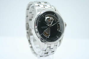 【美品 保障付 動作確認済】Hamilton Jazzmaster Open Heart H325651 Automatic Black Dial Mens ハミルトン ジャズマスター メンズ #T208