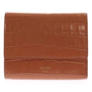 CELINE セリーヌ small trifold wallet スモール トリフォールド コンパクト レザーウォレット 三つ折り財布 ピンク 10B573BFY.27LY