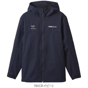 DESCENTE（デサント） クロスジャケット HEATNAVI ソフトシェル バックロゴ フルジップフーディー DMMWJF13 （NV）サイズ:L　ゴルフ野球