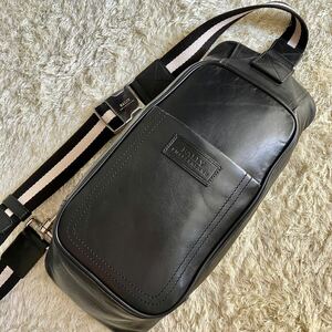 【近年モデル/極美品】1円 BALLY バリー ボディバッグ ショルダー スリング サコッシュ トレスポ レザー 本革 メンズ ビジネス ブラック 黒