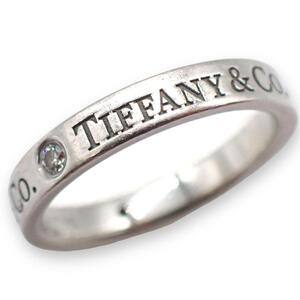 Tiffany & co. ティファニー フラットバンド 3Pダイヤ ダイヤモンド リング 指輪 9号 Pt950 レディース ジュエリー プラチナ 1826