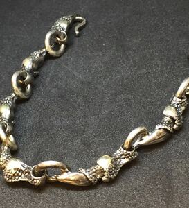 ブレスレット 925 SILVER シルバー 服飾小物 装飾品 腕飾り 存在感抜群 ファッション小物 メンズアクセサリー 中古品【4577】A