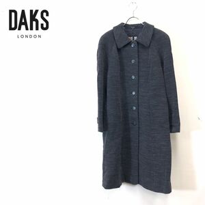 1N2514-F◆ DAKS ダックス ステンカラーコート ジャケット ◆ size9AR ウール レーヨン ナイロン ブラック 古着 レディース 秋冬