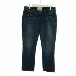 ヤヌーク YANUK クロップドジーンズ デニムパンツ ジップフライ テーパード 27 L 青 ブルー ■GY03 /MQ レディース