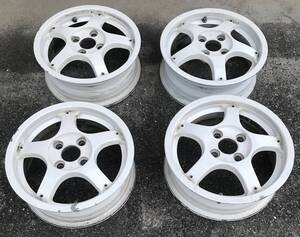 レイズ VOLK Racing TE37 14インチ5J+45 100-4 ホワイト　軽四　コンパクトカー　旧車