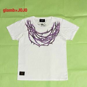 【希少】glamb×JOJO　コラボTシャツ　ハーミットパープル　ユニセックス　クルーネック　グラム　ジョジョ　ダブルネーム　ブランドロゴ