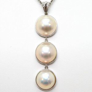 ＊TASAKI(田崎真珠)K18WGマベパールペンダント＊j 約8.9g 約40.0cm 半円真珠 pearl jewelry pendant silver EA3/EA7