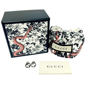 【箱付き】 GUCCI グッチ シルバー アラベスク インターロッキングG ピアス 2.6g 925刻印 216570 ピアス