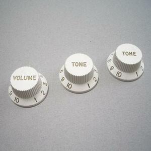 Montreux Strat 1V2T knob set White(3) #817 コントロールノブ・インチ/ミリ兼用 日本全国送料無料！