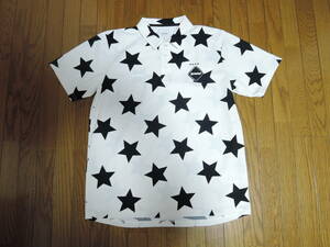 F.C.REAL BRISTOL ブリストル WHOLE PATTERN S/S POLO/ポロシャツ S 白黒 STAR ★星柄 / FCRB 23SS ポリ素材