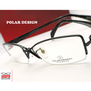 即決★眼鏡一式☆度入レンズ込★designメガネ★POLAR DESIGN Eyewear 純チタン素材 特殊バネ 度付き/度なし/伊達メガネ/ 【メガネ通販】