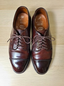 Brooks Brothers 06608 Alden製 6.5D Horween Genuine Shell Cordovan Used ストレートチップ オールデン製 バーガンディー コードバン