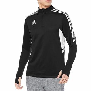 ★アディダス adidas 新品 メンズ 吸汗速乾 トレーニング ジャージ 長袖 ハーフジップ シャツ 黒 Lサイズ [HA6269-L] 三 弐★QWER★