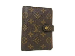 1円 ■美品■ LOUIS VUITTON ルイヴィトン R20005 モノグラム アジェンダPM 6穴式 手帳カバー スケジュール帳 ブラウン系 FK2273