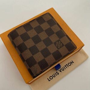 H1347【極美品】 LOUIS VUITTON ルイヴィトン ダミエ　 ポルトフォイユ マルコ 二つ折り 財布 ウォレット レディース メンズ