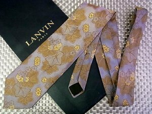 ♪35172D♪状態並品【刺繍 花 紅葉 もみじ 植物 柄】ランバン【LANVIN】ネクタイ