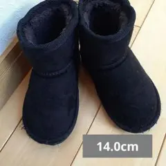 ブリーズ　14.0cm　ムートンブーツ　黒　子ども　靴　冬用　クリスマス