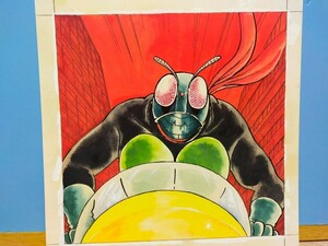 石ノ森章太郎 仮面ライダー カラー複製原画 レコードジャケットイラスト 1971年5月発売 日本コロンビア