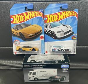 レア!トミカプレミアムTomicaトランスポーター ホンダ NSX TypeR&HW(ホットウィール)’90アキュラNSX&シビックカスタム♪HONDA,HotWheels