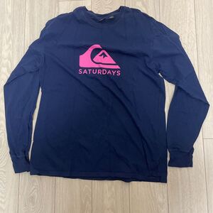 美中古　サタデーズ　ニューヨーク　x クイックシルバー　ロングスリーブ 長袖Tシャツ ネイビー　サイズ　L SATURDAYS NYC QUICK SILVER