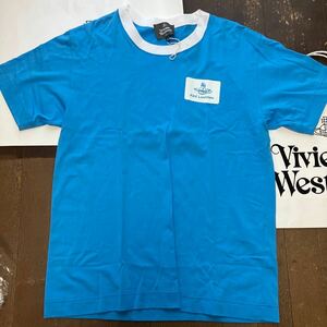 送料込●新品● Vivienne Westwood 半袖Tシャツ46（L相当）B 水色 ネームタグT オーブ コットン100% ヴィヴィアンウエストウッド ビビアン