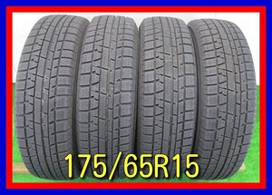 ■中古タイヤ■　175/65R15 84Q YOKOHAMA ice GUARD iG50PLUS フィット キューブ アクア等 冬タイヤ スタッドレス 激安　送料無料　B806