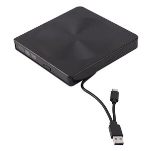 type-C DVDドライブ 外付け USB3.0 ポータブルDVDプレイヤー CD/DVD読取/書込 DVD±RW CD-RW Window/Mac 高速 軽量 ブラック