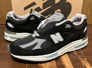 24年製 NEW BALANCE U991 991 BK2 V2 ニューバランス スニーカー MADE IN ENGLAND UK イギリス 英国製 SUEDE BLACK ブラック 黒 US8