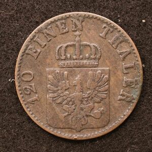 KM#482/ドイツ連邦 プロイセン王国 3ペニヒ銅貨（1864）ベルリンミント[E4136]コイン
