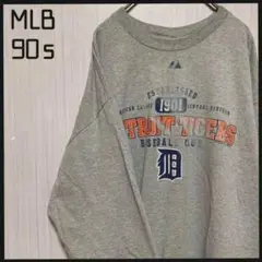 MLBデトロイトタイガースロングTシャツカットソービッグプリント袖プリント