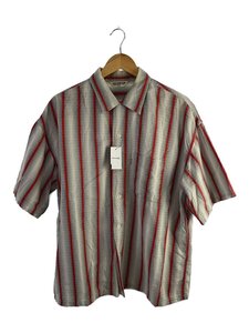 COOTIE◆Snake Stripe Open-Neck S/S/コットン/GRY/ストライプ/襟シミ有