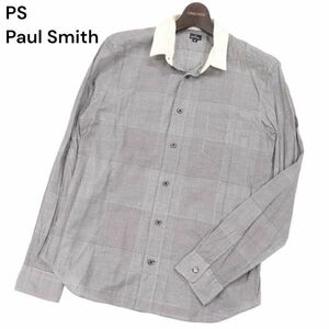 PS Paul Smith ポールスミス 通年 グレンチェック柄★ 長袖 コットン シャツ Sz.M　メンズ 日本製　I3T01586_A#C