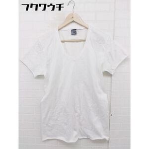 ◇ wjk ダブルジェイケイ Vネック 半袖 Tシャツ カットソー サイズXL ホワイト メンズ