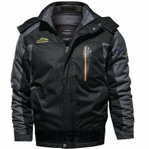 新入荷 アウトドアジャケット裏起毛厚手防風防寒登山服バイクウェア XLサイズ以上 赤