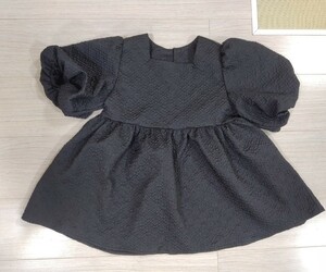 女の子 子供服 キッズ 上品　チュニック　親子コーデ　130 美品　メーカー不明　着用1回　リンクコーデ