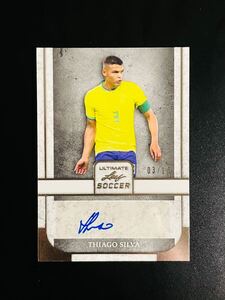 Thiago Silva Autograph Silver #03/10 Brazil Chelsea 2022 Leaf Ultimate Soccer