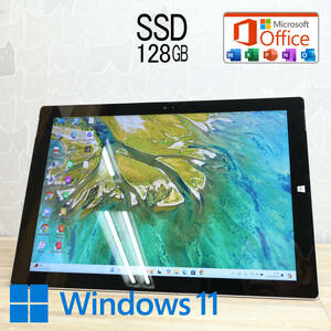 ★美品 高性能4世代i5！SSD128GB★SURFACEPRO3 Core i5-4300U Webカメラ Win11 MS Office 中古品 ノートPC★P78332