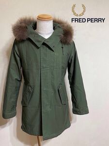 【美品】 FRED PERRY フレッドペリー モッズコート ジップパーカ アウター ジャケット サイズXS 長袖 オリーブ グリーン F2516