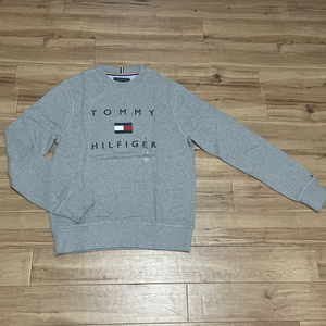 【 TOMMY HILFIGER 】トミーヒルフィガー クルーネック トレーナー USA正規品 コットン100％ 長袖 フラッグロゴ 刺繍 グレー〈S〉