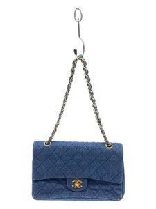 CHANEL◆マトラッセ25/ダブルフラップ/チェーン/ショルダーバッグ/デニム/IDG//