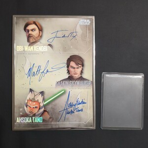 【 直筆サイン !! ビックカード 】OBI-WAN オビワン ANAKIN SKYWALKER アナキン AHSOKA TANO アソーカ タノ STARWARS 【 TOPPS 】